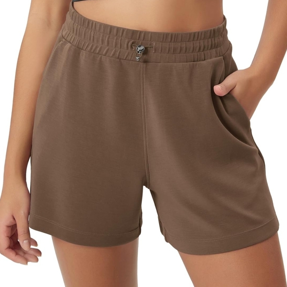 ODODOS Modal Soft Relaxed Shorts for Women Adjustable Shockcord High Waist Casua